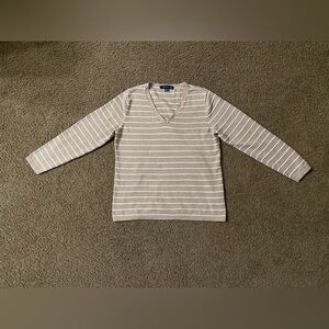🍁Tommy Hilfiger beige striped sweater size Large